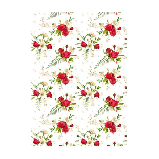 Rýžový papír Cadence, A4 - Červené kytice růží
