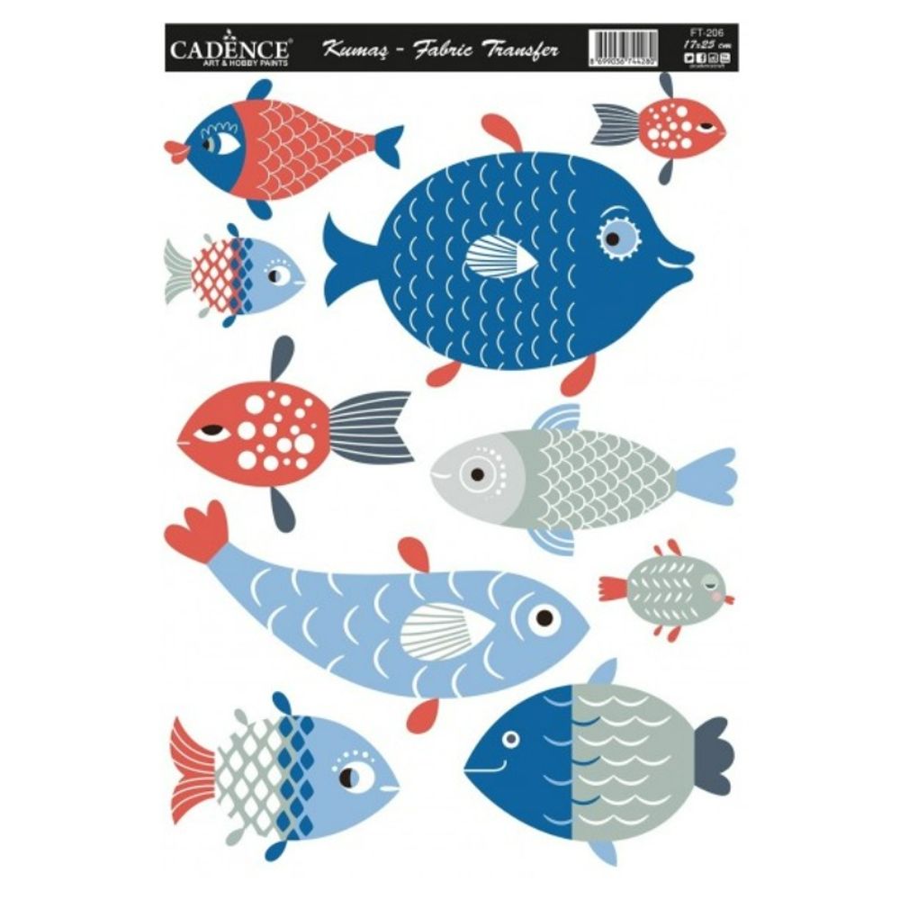 Cadence Transferový obrázek na textil Cadence, 17x25 cm - Veselé rybičky