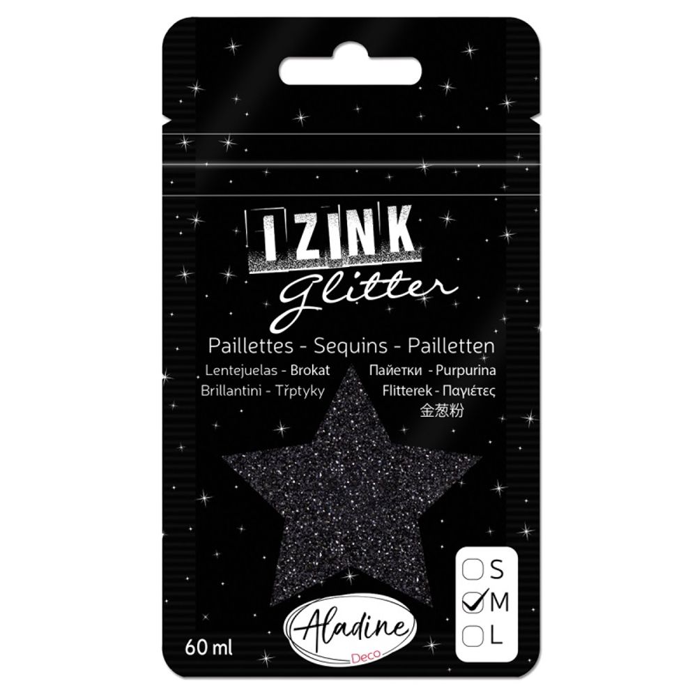 Levně Aladine Třpytky Aladine Izink Glitter, 60 ml, vel. M - VYBERTE ODSTÍN - Třpytky Aladine Izink Glitter, 60 ml, vel. M - noir, černé
