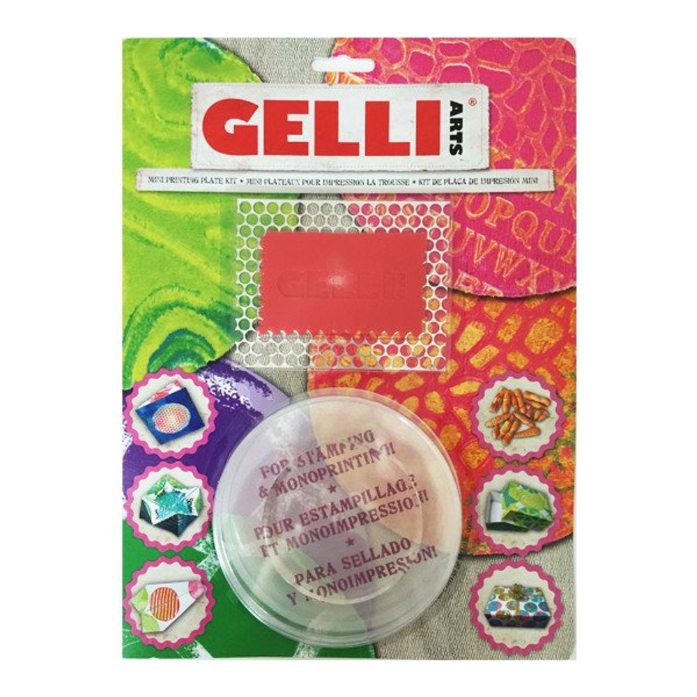 Gelli Arts Sada pro tisk Gelli Plate - gelová podložka kruh, stěrka