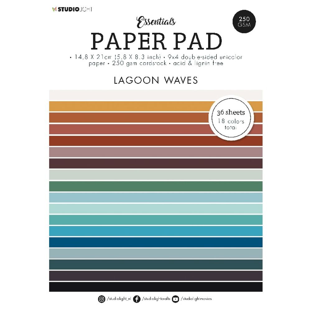 Studio Light Blok barevných papírů Studio Light "Lagoon", A5, 36 l. - barvy laguny
