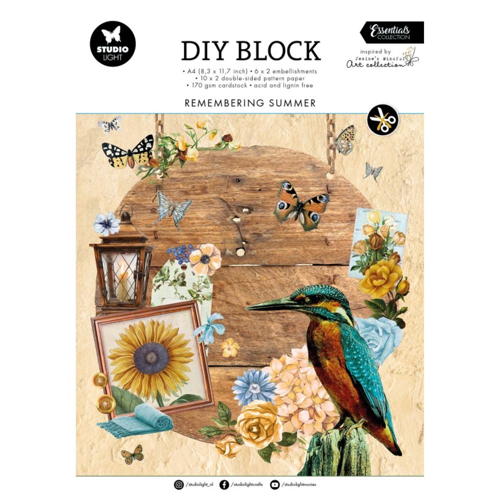 Studio Light DIY Blok s výseky Studio Light "Remembering Summer", A4, 32 l. - Vzpomínka na léto