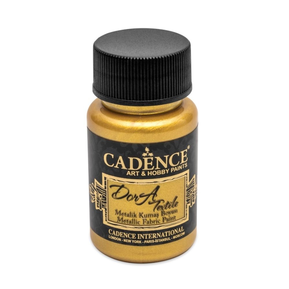 Levně Cadence Metalická barva na textil Cadence Dora Textile, 50 ml - VYBERTE ODSTÍN - Metalická barva na textil Cadence Dora Textile, 50 ml - rich gold, sytá zlatá