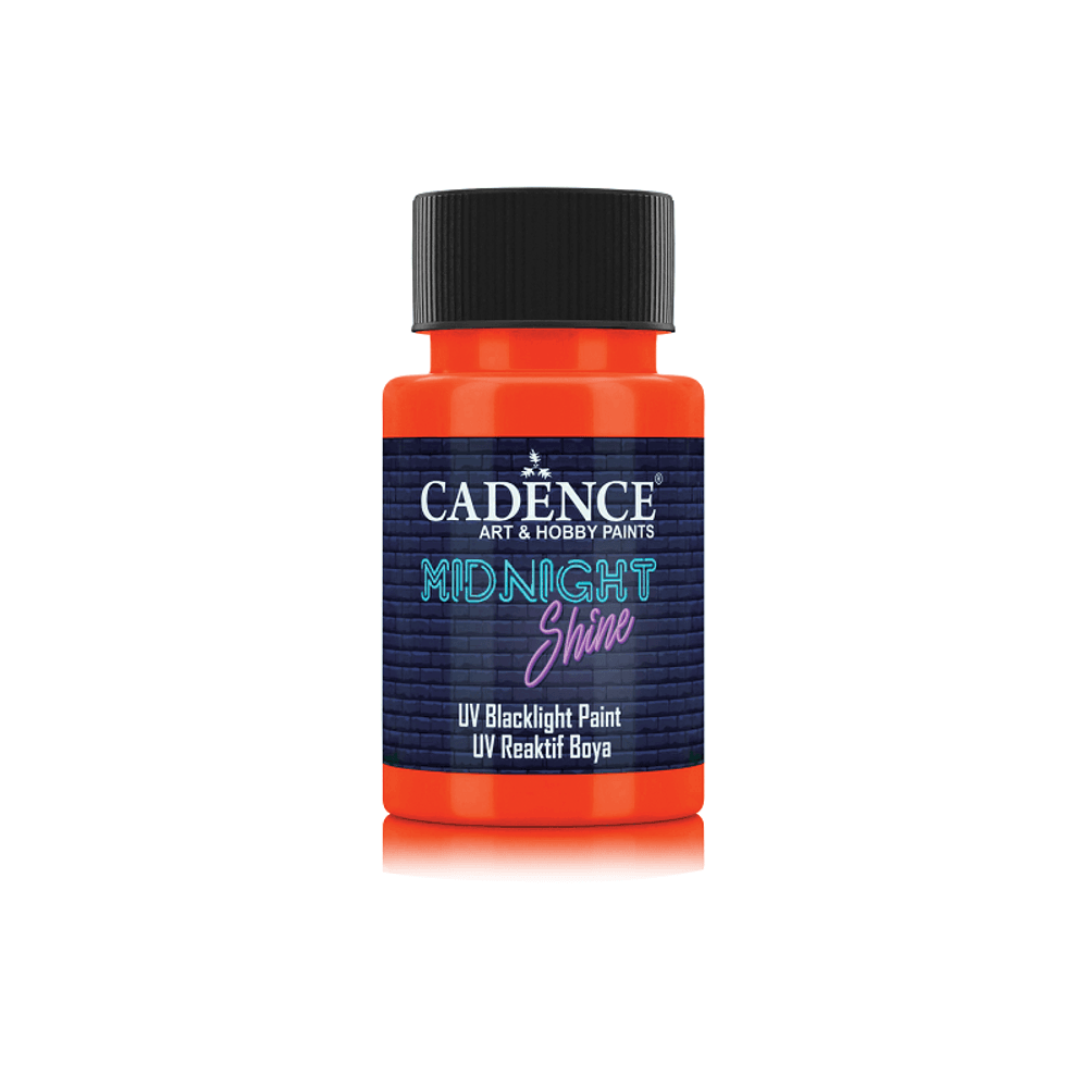 Levně Cadence Svíticí UV barva na textil Cadence Midnight Shine, 50 ml - VYBERTE ODSTÍN - Svítící UV barva na textil Cadence Midnight Shine, 50 ml - orange, oranžová