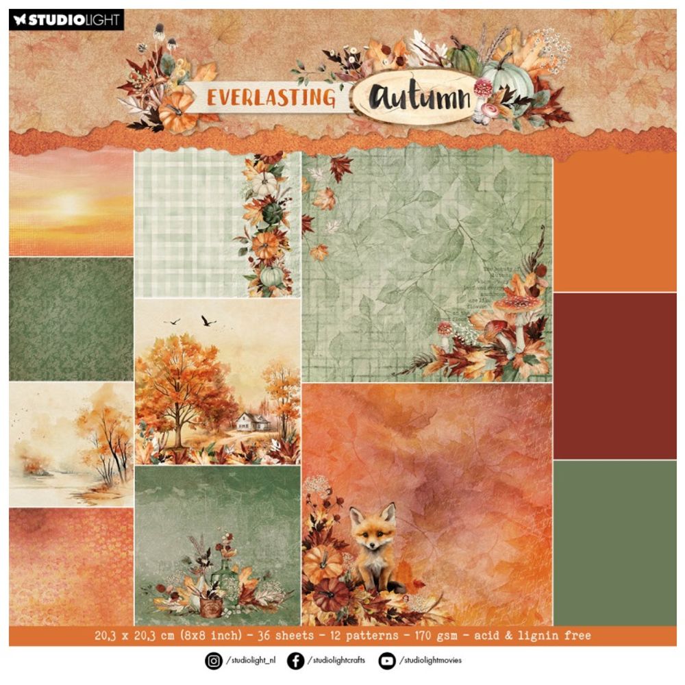 Levně Studio Light Blok podkladových papírů Studio Light "Everlasting Autumn", 20,3x20,3 cm, 36 l.