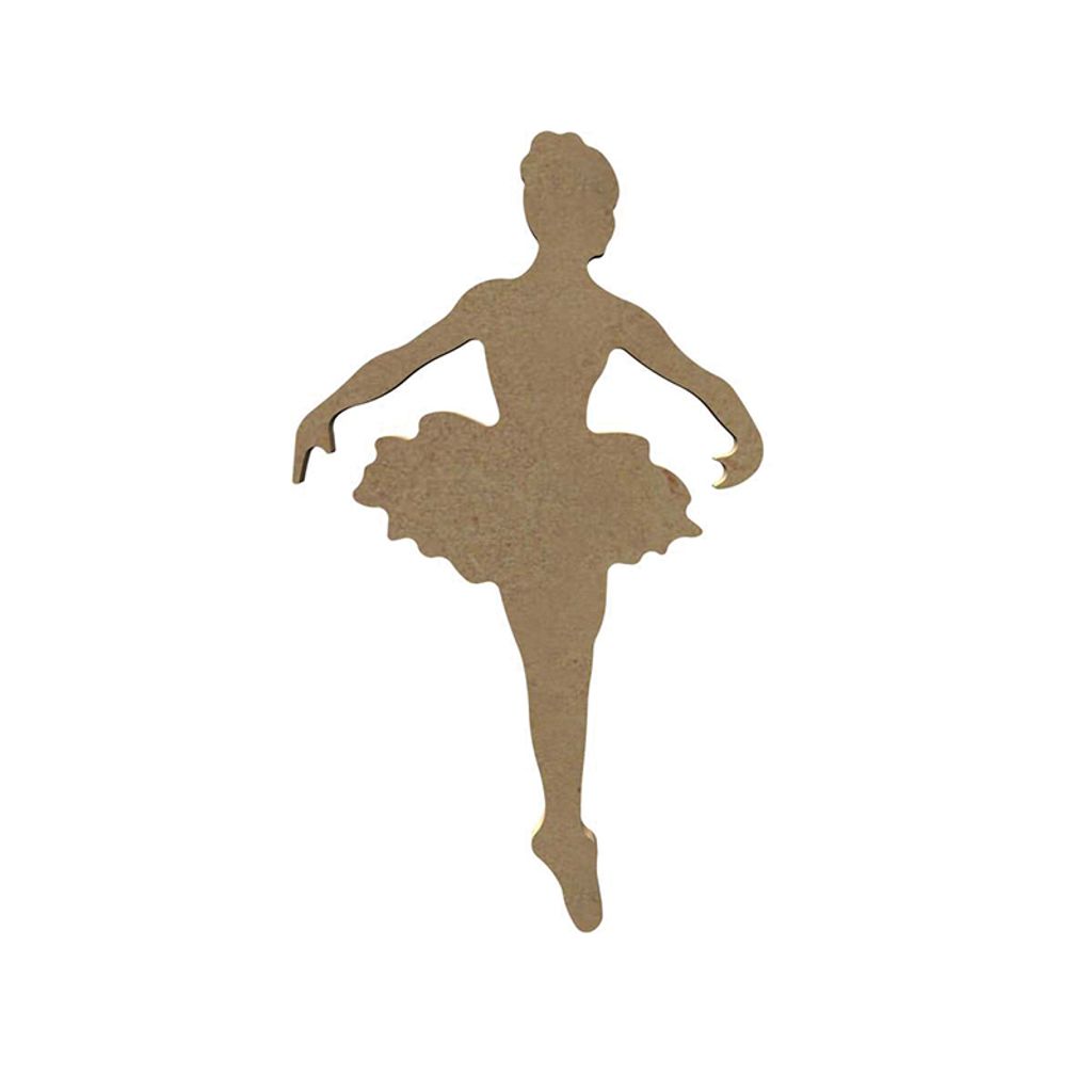 Gomille wooden decorative cutout, 10x17 cm - Ballerina