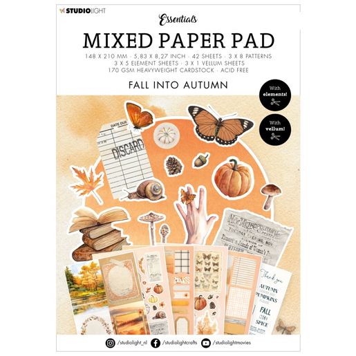 Kreativní blok Studio Light Mixed Paper Pad, A5, 42 l. - Podzimní pohoda