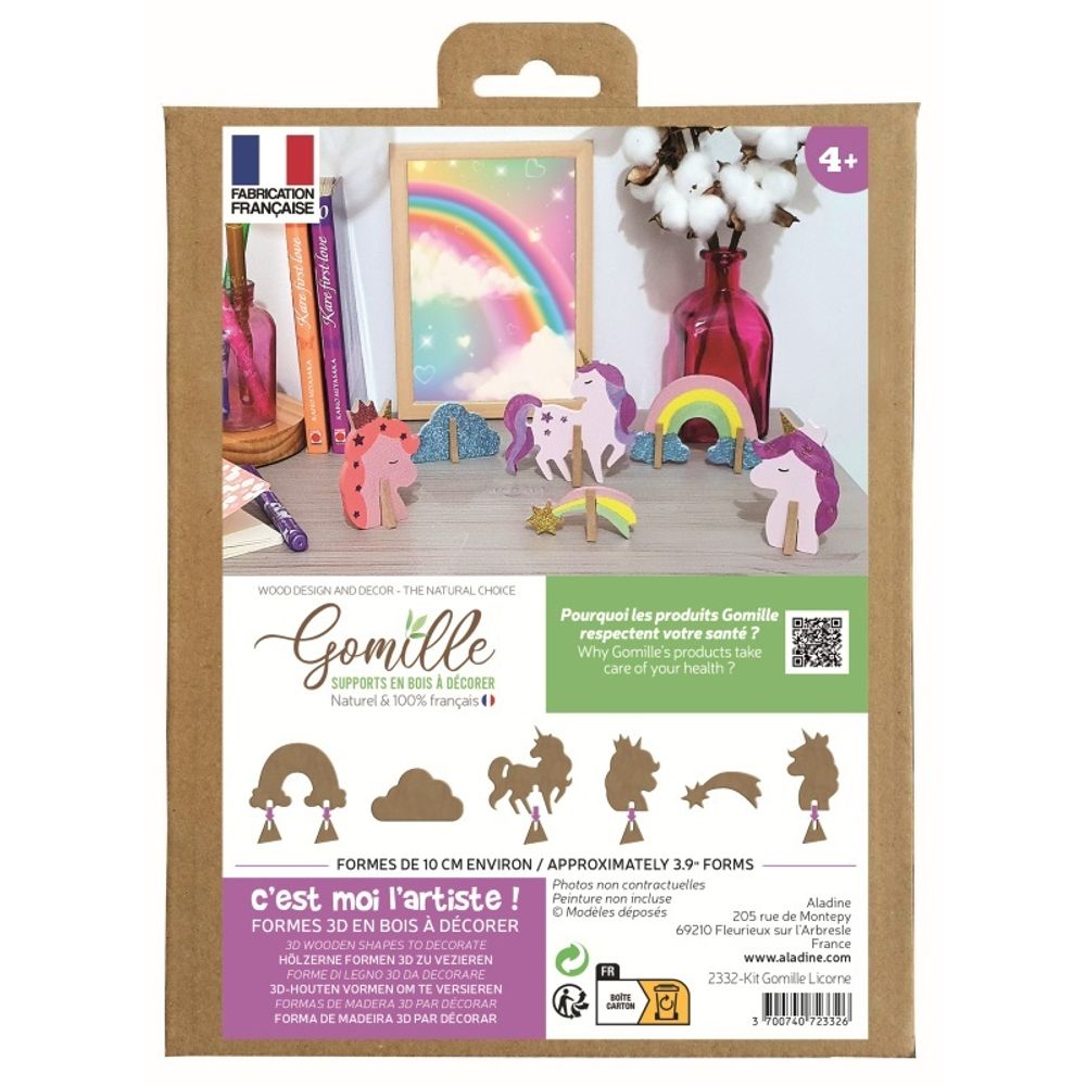 Levně Gomille Dřevěná hrací sada k dotvoření Gomille - Jednorožci