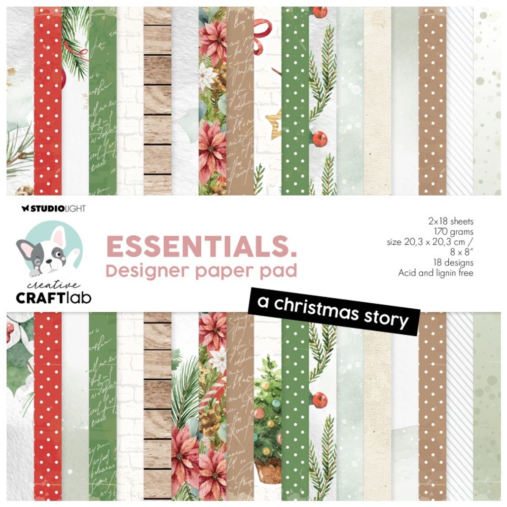 Kreativní blok Studio Light, 20,3x20,3 cm, 36 l. - Klasické Vánoce Aladine