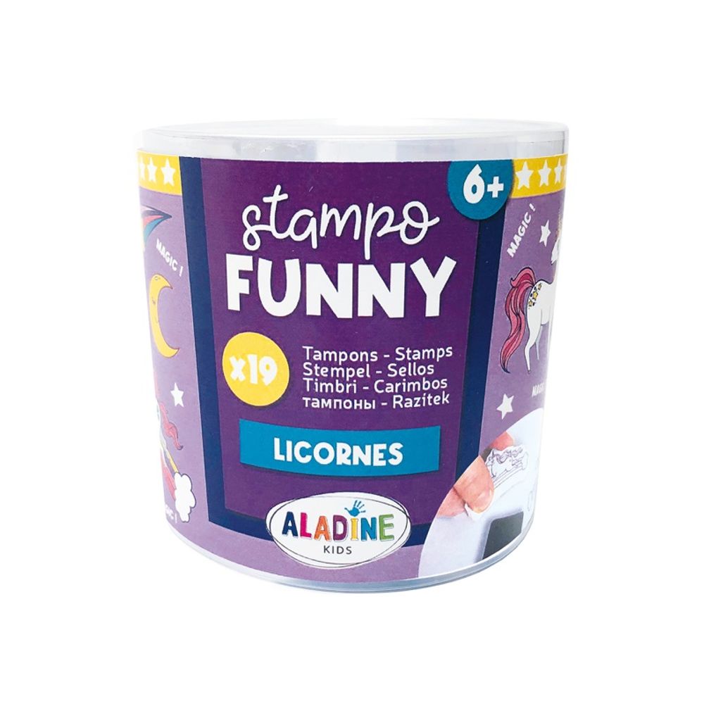 Dětská razítka Stampo Funny, 19 ks - Jednorožci Aladine