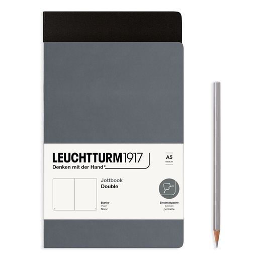 Zápisník Leuchtturm, A5, 95 l., 2 ks, bez linek - černý