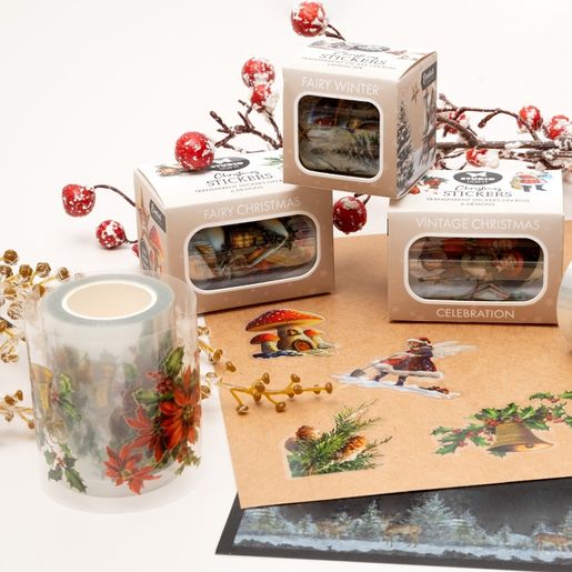 Průhledné samolepky Studio Light "Vintage Christmas" - Květy Vánoc
