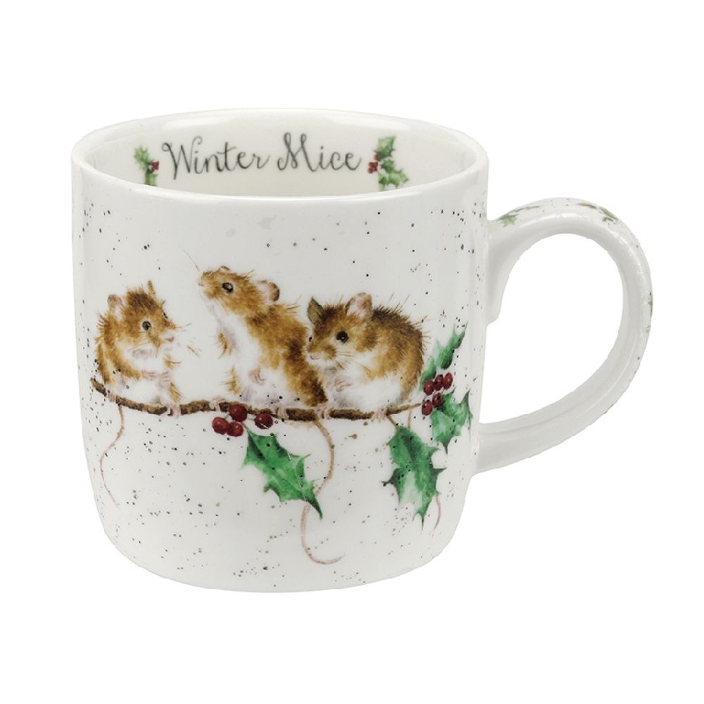 Royal Worcester Vánoční porcelánový hrnek Wrendale Designs "Winter Mice", 0,31 l - Myšky