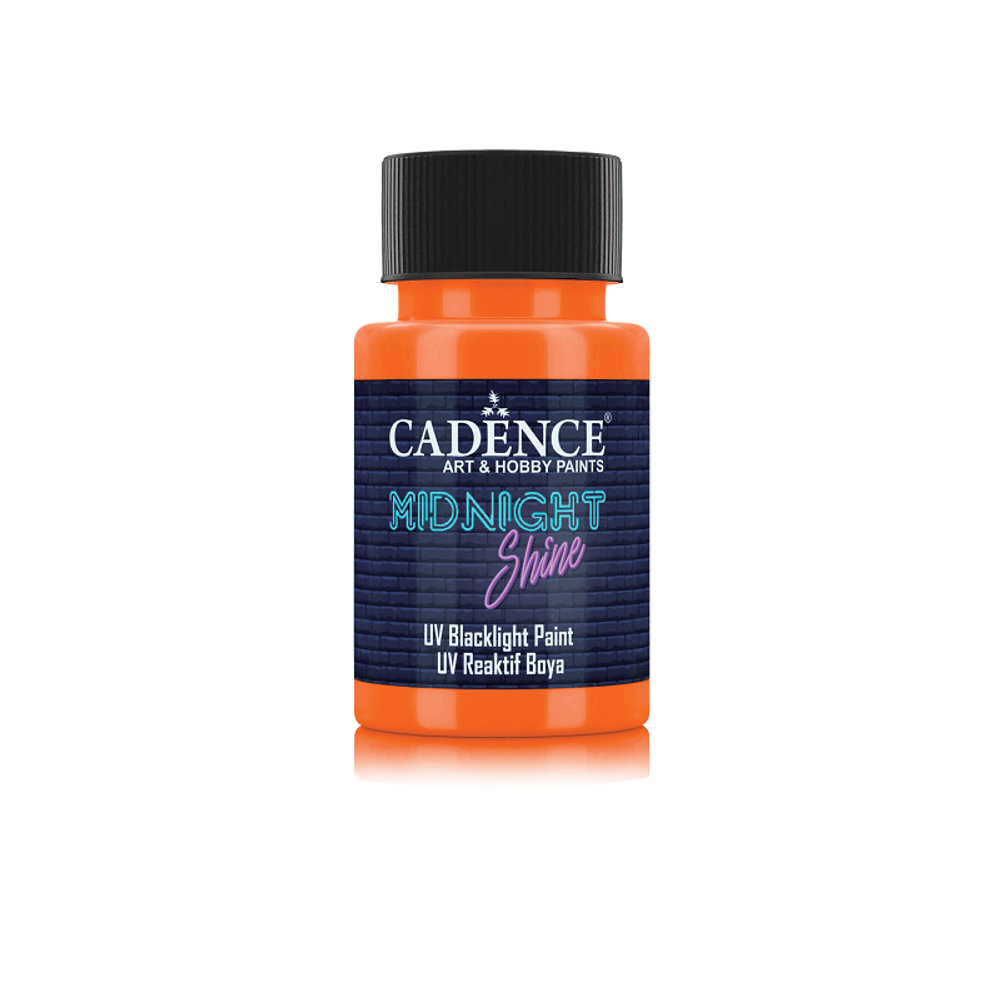 Levně Cadence Svíticí UV barva na textil Cadence Midnight Shine, 50 ml - VYBERTE ODSTÍN - Svítící UV barva na textil Cadence Midnight Shine, 50 ml - orange yellow, žlutooranžová