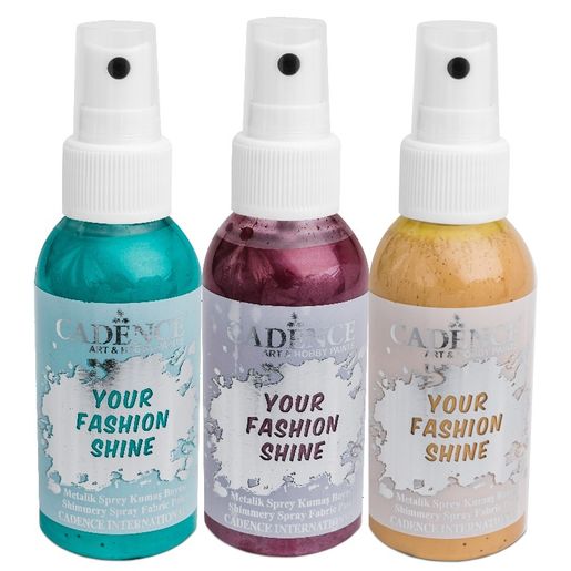 Metalické textilní barvy ve sreji Your Fashion Shine,100ml (i na tmavý textil) - VYBERTE 