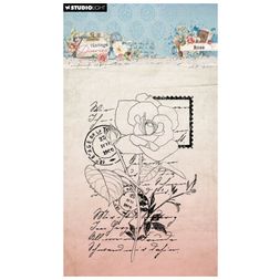Gelové razítko Studio Light "Vintage Diaries", 6,2x9,3 cm - Růže