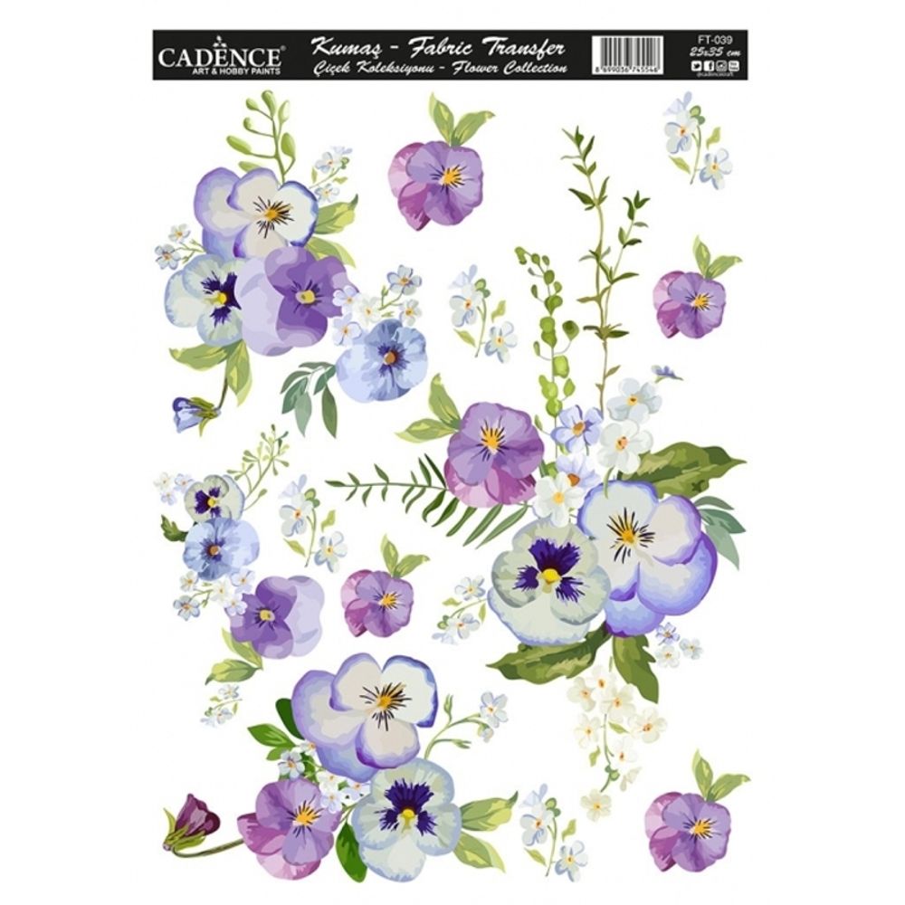 Cadence Transferový obrázek na textil Cadence, 25x35 cm - Macešky