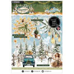 Blok s papírovými výseky Studio Light "Christmas Forest", A5, 20 l. - Vánoční lesík