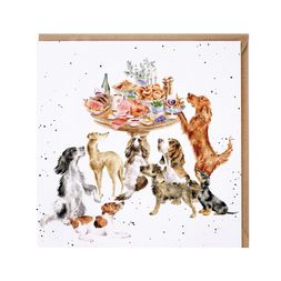 Přání Wrendale Designs "Sunday Lunch", 15x15 cm -  Pejsci