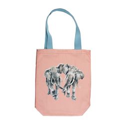 Pevná plátěná taška Wrendale Designs "Age is Irrelephant" - Sloni