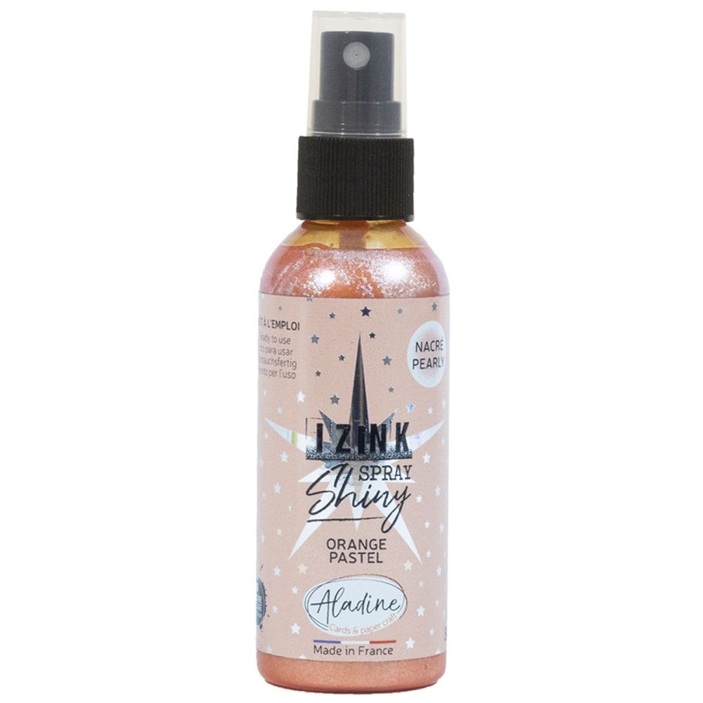 Levně Aladine Perleťový inkoust ve spreji Aladine Izink Shiny, 80 ml - VYBERTE ODSTÍN - Perleťový inkoust ve spreji Aladine Izink Shiny, 80 ml - pastelově oranžový