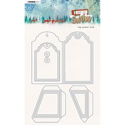 Vyřezávací šablony Studio Light "Let it Snow, 12 ks -Otevírací visačka