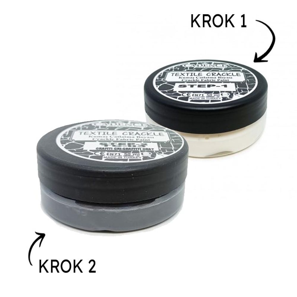 Levně Cadence Krakelovací pasta na textil Cadence Textile Crackle, 50 + 50 ml - VYBERTE ODSTÍN - Textilní barva na krakelování Cadence - šedá