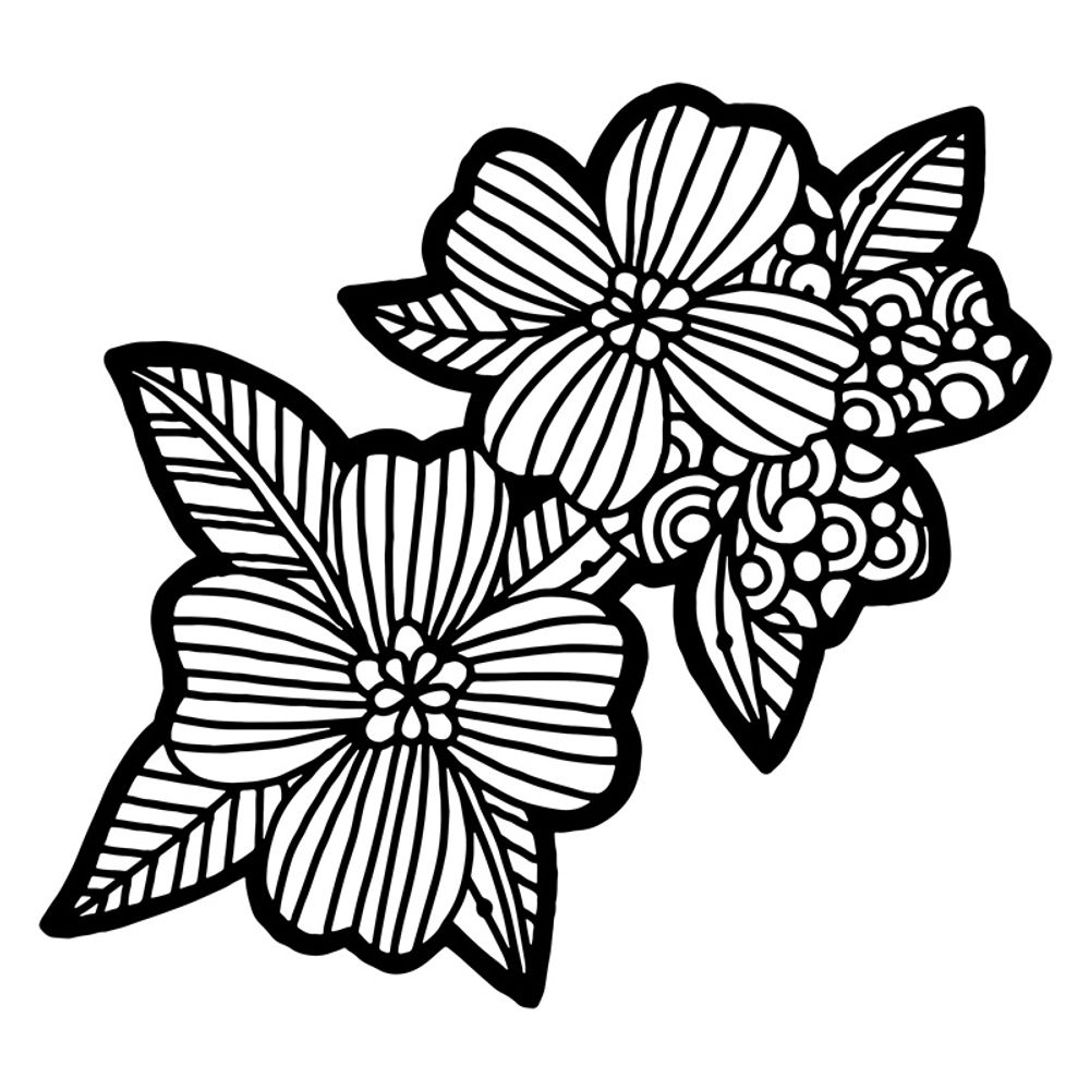 Levně The Crafter´s Workshop Šablona TCW - Dogwood Pair - VYBERTE VELIKOST - Šablona TCW 12"x12" (30,5x30,5 cm) - Dogwood Pair