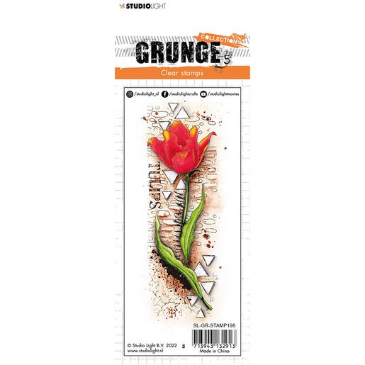 Gelové razítko "Grunge", 14,8x5,2 cm - Tulipán