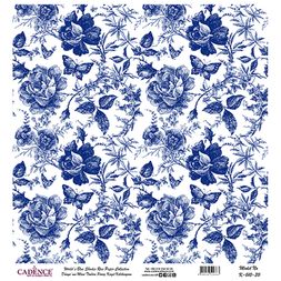 Rýžový papír Cadence, 30x30 cm - Modré růže