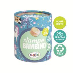 Dětská dřevěná razítka Aladine Stampo Bambino, 8 ks - Jednorožci