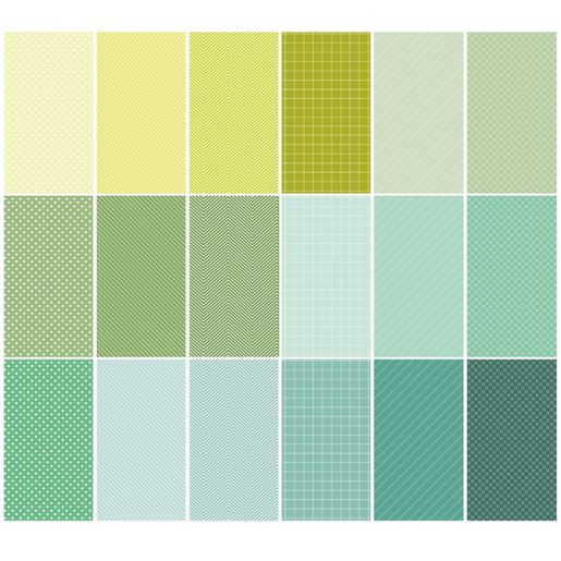 Blok vzorovaných papírů Studio Light, A5, 36 l. - odstíny zelené