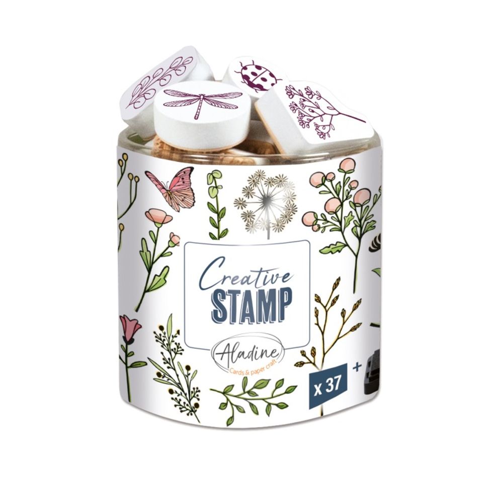 Levně Aladine Razítka Aladine Creative Stamp, 37 ks - Jarní louka