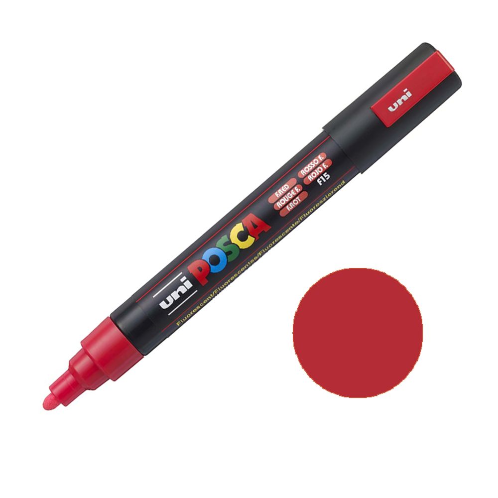 Levně Posca Akrylový fix Posca PC-5M - VYBERTE ODSTÍN - Akrylový fix Posca PC-5M - fluorescenční červený