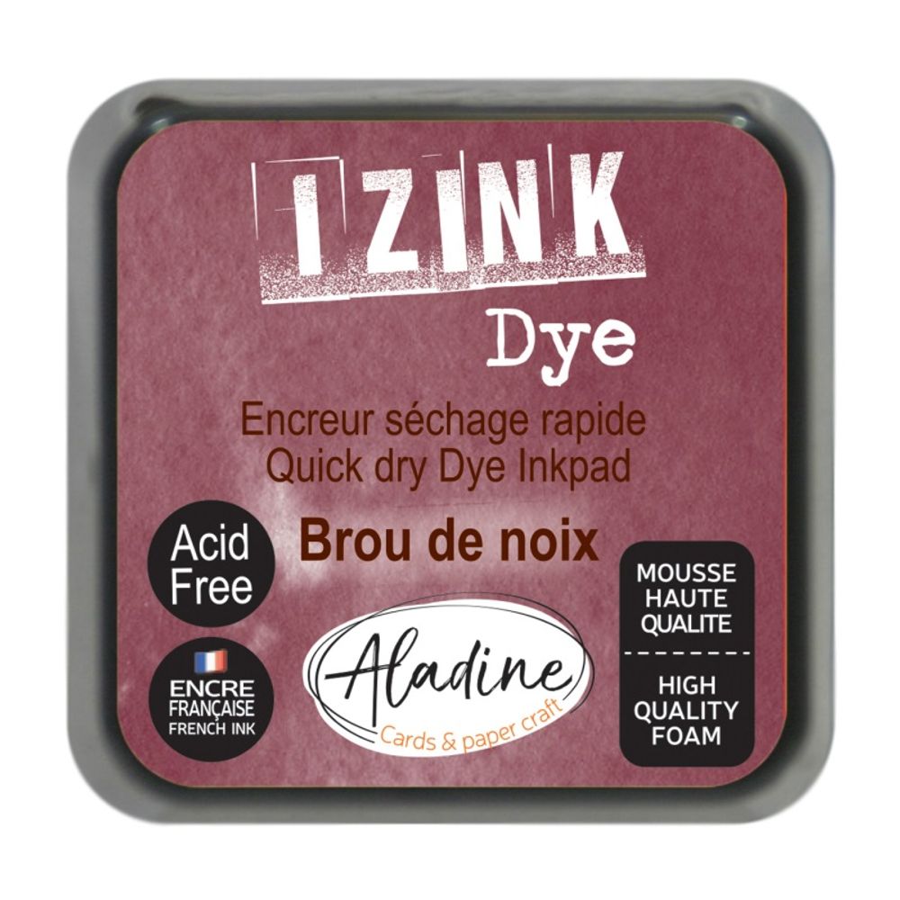 Levně Aladine Razítkovací polštářek Aladine Izink Dye - VYBERTE ODSTÍN - Razítkovací polštářek Aladine Izink Dye - brou de noix, kaštanový hnědý