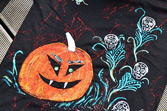 Halloweenské tričko s dýní a mandragorou