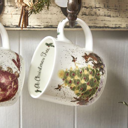 Vánoční porcelánový hrnek Wrendale Designs "Oh Christmas Tree", 0,31 l - Vánoční stromek