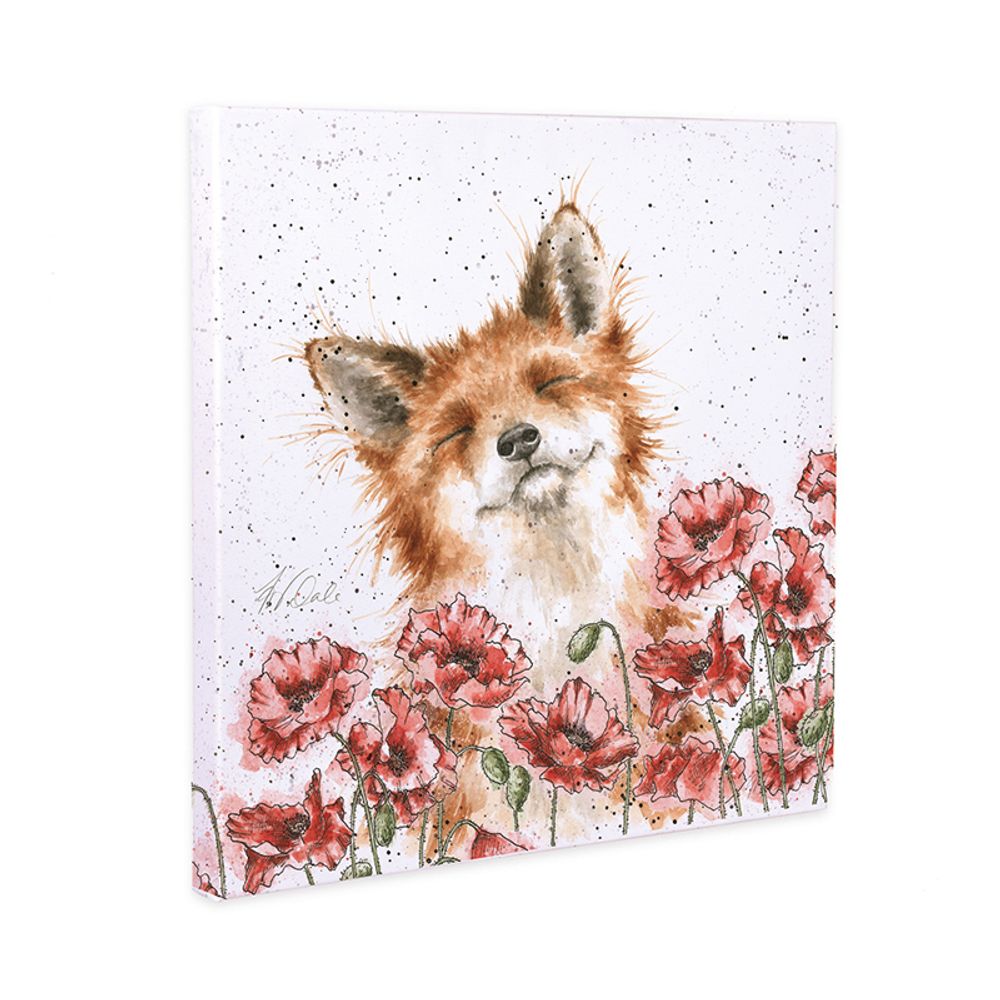 Wrendale Designs Obraz Wrendale Designs "Poppy Field", 20x20 cm - Liška a vlčí máky