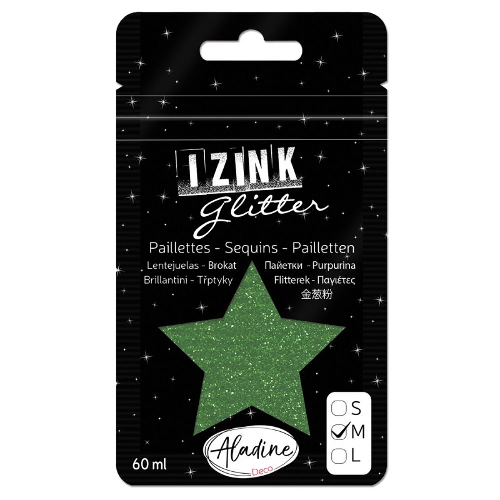 Levně Aladine Třpytky Aladine Izink Glitter, 60 ml, vel. M - VYBERTE ODSTÍN - Třpytky Aladine Izink Glitter, 60 ml, vel. M - vert foncé, zelené