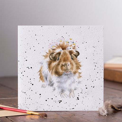 Přání Wrendale Designs "Grinny Pig", 15x15 cm - Morče