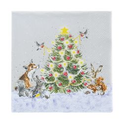 Papírové ubrousky Wrendale Designs "Oh Christmas Tree", 33x33 cm - Vánoční stromek