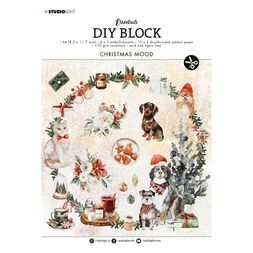 DIY Blok s výseky Studio Light, A4, 32 l. - Vánoce s mazlíčky