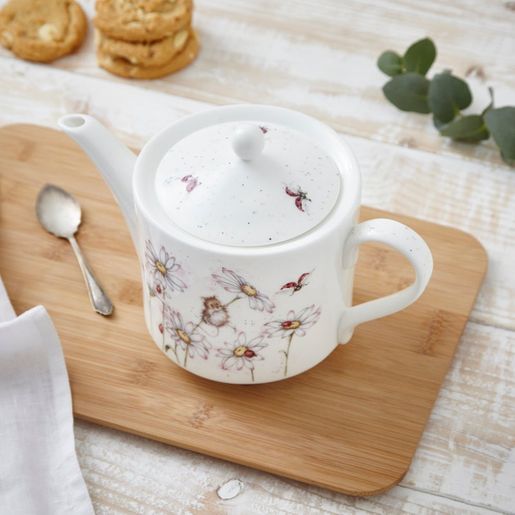 Porcelánová konvice na čaj Wrendale Designs "Oops a Daisy", 1,1 l - Myška 