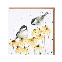 Přání Wrendale Designs "My Sweet Chickadee", 15x15 cm - Sýkorky