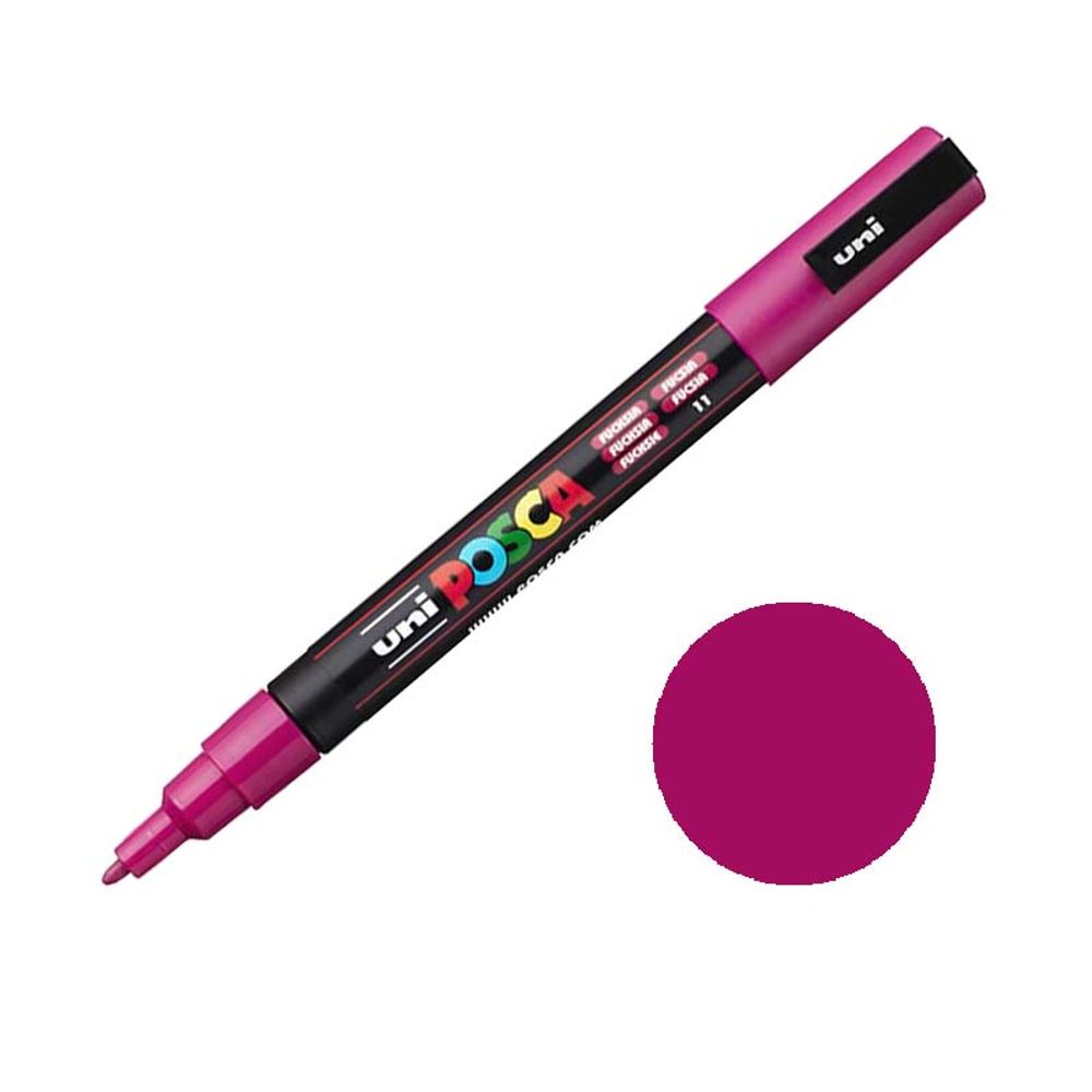 Levně Posca Akrylový fix Posca PC-3M - VYBERTE ODSTÍN - Akrylový fix Posca PC-3M - fuchsiový
