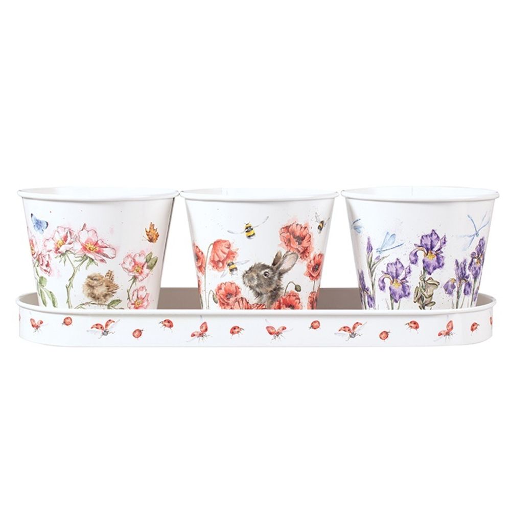 Wrendale Designs Květináče Wrendale Designs "Floral", 3 ks - Králík a květiny