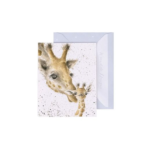 Dárková kartička Wrendale Designs "First Kiss" - Žirafy