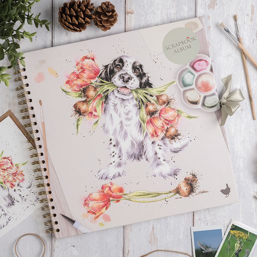 Kroužkové scrapbookové album Wrendale Designs "Blooming with Love", 30x30 cm, 68 l. - Pes