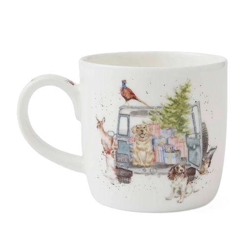 Vánoční porcelánový hrnek Wrendale Designs "Driving Home for Christmas", 0,31 l - Pejsci