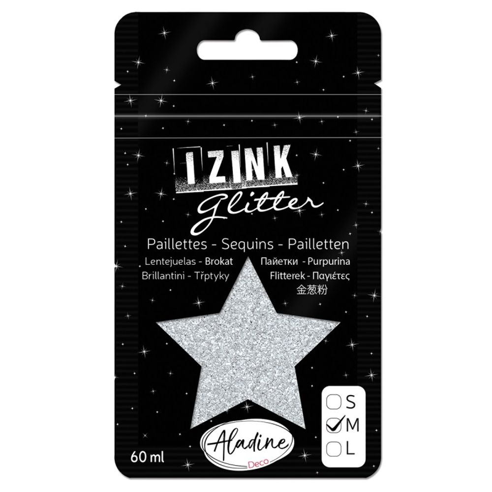 Levně Aladine Třpytky Aladine Izink Glitter, 60 ml, vel. M - VYBERTE ODSTÍN - Třpytky Aladine Izink Glitter, 60 ml, vel. M - argente, stříbrné